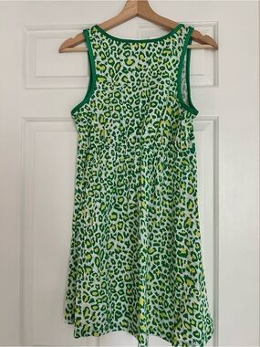 Isaac Mizrahi Green and Yellow Leopard-Print Slip Dress